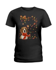 Leaf Scarf - beagle Ladies T-Shirt tile