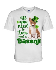 Lucky Need - Basenji V-Neck T-Shirt tile
