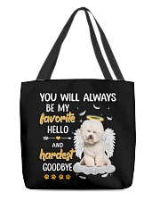 Hardest Goodbye - CREAM Bichon Frise All-Over Tote tile
