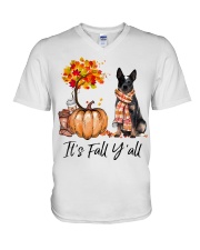 It is Fall - Blue Heeler 1 V-Neck T-Shirt tile