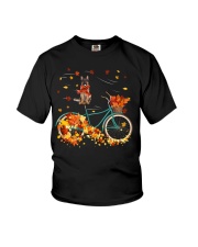 Autumn Bike - LONG HAIRED German Shepherd Youth T-Shirt tile