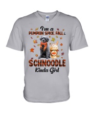 Pumpkin Kinda - GREY Schnoodle V-Neck T-Shirt tile