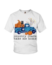 Blue Car - BLACK German Shepherd Youth T-Shirt tile