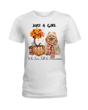 Fall And - Pomeranian 1 Ladies T-Shirt tile