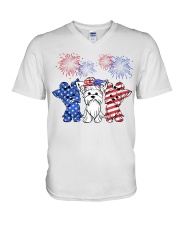 American Firework - Yorkshire Terrier V-Neck T-Shirt tile