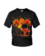 Fall Forest - BLACK Shih Tzu Youth T-Shirt tile