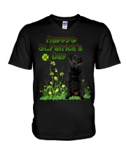 Gold Grass - Black labrador V-Neck T-Shirt tile