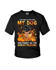Forget Problems - BLACK Morkie Youth T-Shirt tile