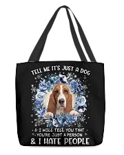 Hate People - Basset Hound All-Over Tote tile
