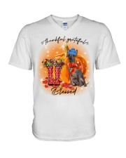Grateful - American Hairless Terrier V-Neck T-Shirt tile