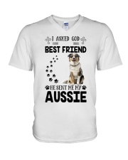 I Asked God for Friend - Aussie V-Neck T-Shirt tile