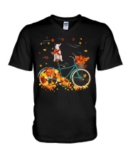 Autumn Bike - Bull Terrier 2 V-Neck T-Shirt tile
