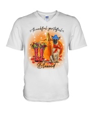 Grateful - Belgian Malinois V-Neck T-Shirt tile