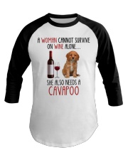 She Also Needs - Cavapoo Dog Baseball Tee tile