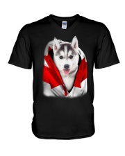 Canada Flag - Husky V-Neck T-Shirt tile