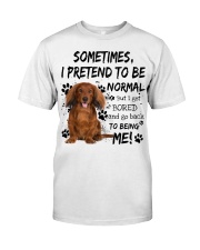 Sometimes - Red Long Haired Dachshund Premium Fit Mens Tee tile