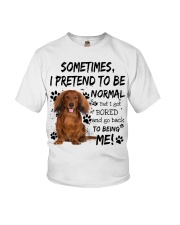 Sometimes - Red Long Haired Dachshund Youth T-Shirt tile
