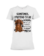 Sometimes - Red Long Haired Dachshund Premium Fit Ladies Tee tile