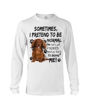 Sometimes - Red Long Haired Dachshund Long Sleeve Tee tile