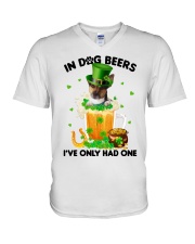 Dog Beers - Rat Terrier 2 V-Neck T-Shirt tile