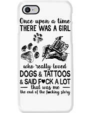 Girl love Tattoos and Dog Phone Case tile