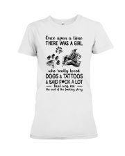 Girl love Tattoos and Dog Premium Fit Ladies Tee tile