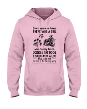 Girl love Tattoos and Dog Hooded Sweatshirt front