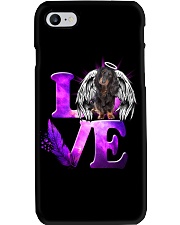 Heaven Love - Black Long-haired Dachshund Phone Case tile