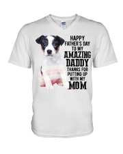 Father Day - Jack Russell Terrier V-Neck T-Shirt tile