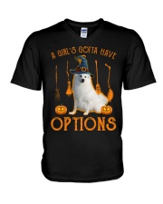 Options - American Eskimo V-Neck T-Shirt tile