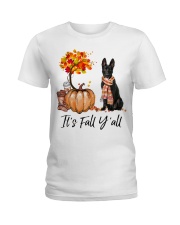 It is Fall - Black German Shepherd Ladies T-Shirt tile