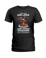 Just A Girl - Long Haired Dachshund Ladies T-Shirt tile
