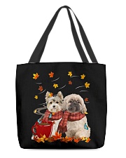 Hot Chocolate- Shih Tzu and Yorkie All-Over Tote tile