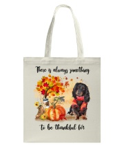 Thankful For - BLACK LONG HAIRED Dachshund Tote Bag tile