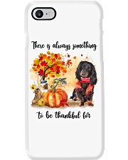Thankful For - BLACK LONG HAIRED Dachshund Phone Case tile