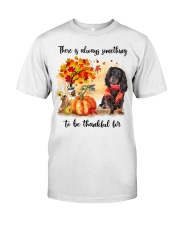 Thankful For - BLACK LONG HAIRED Dachshund Premium Fit Mens Tee tile