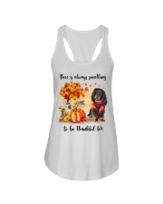 Thankful For - BLACK LONG HAIRED Dachshund Ladies Flowy Tank tile