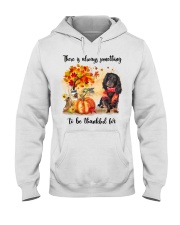 Thankful For - BLACK LONG HAIRED Dachshund Hooded Sweatshirt tile