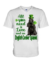 Lucky Need - English Cocker Spaniel V-Neck T-Shirt tile