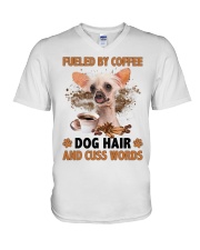 Fueled By - Chinese Crested Dog 1 V-Neck T-Shirt tile