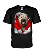Canada Flag - Bouvier des Flandres V-Neck T-Shirt tile