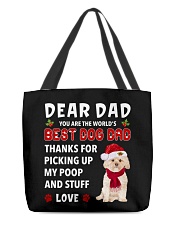 Christmas Dad - GOLD Morkie All-Over Tote tile