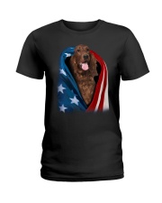 American flag - Irish Setter Ladies T-Shirt tile