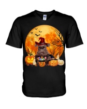 Moon Candy - CHOCOLATE Miniature Schnauzer V-Neck T-Shirt tile