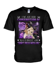 Combination - CREAM Toy Poodle V-Neck T-Shirt tile