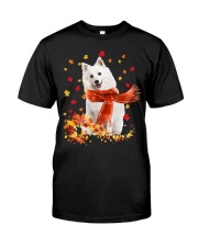 Autumn Leaves Scraf - Japanese Spitz Premium Fit Mens Tee tile