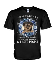 Hate People - Yorkipoo V-Neck T-Shirt tile