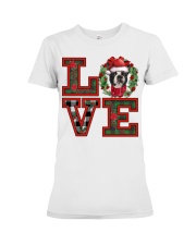 Christmas Love - BLACK Boston Terrier Premium Fit Ladies Tee tile