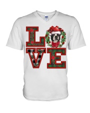 Christmas Love - BLACK Boston Terrier V-Neck T-Shirt tile