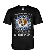 Hate People - English Pointer V-Neck T-Shirt tile